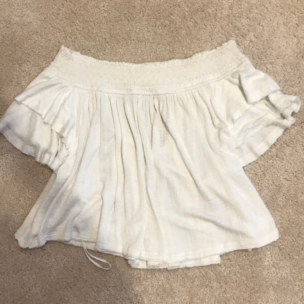 White off the shoulder shirt